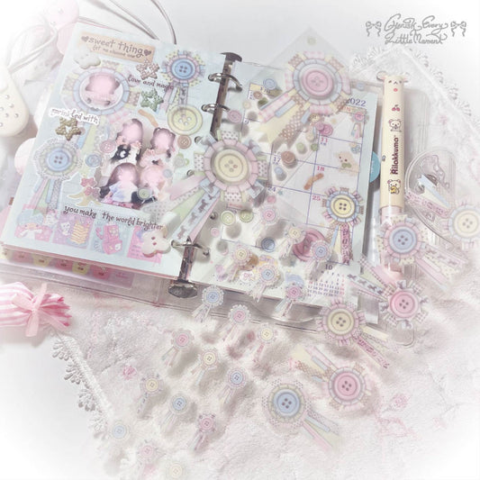 [Cherish 203] Creamy Candy Rosette S Deco Sticker Sheet