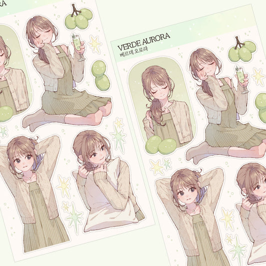 [Bokchee] Verde Aurora Sticker Sheet