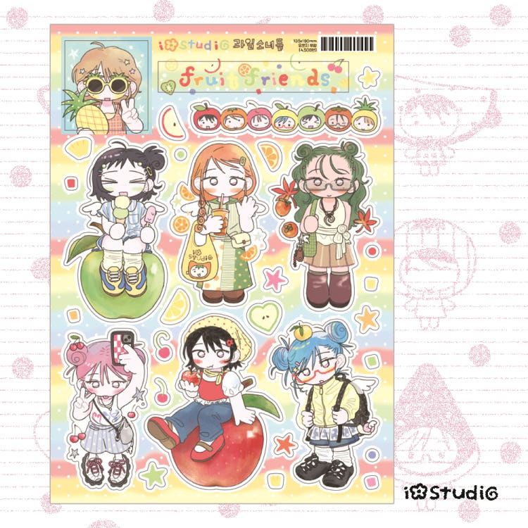 [io studio] Fruit Girls Deco Sticker Sheet (Matte)