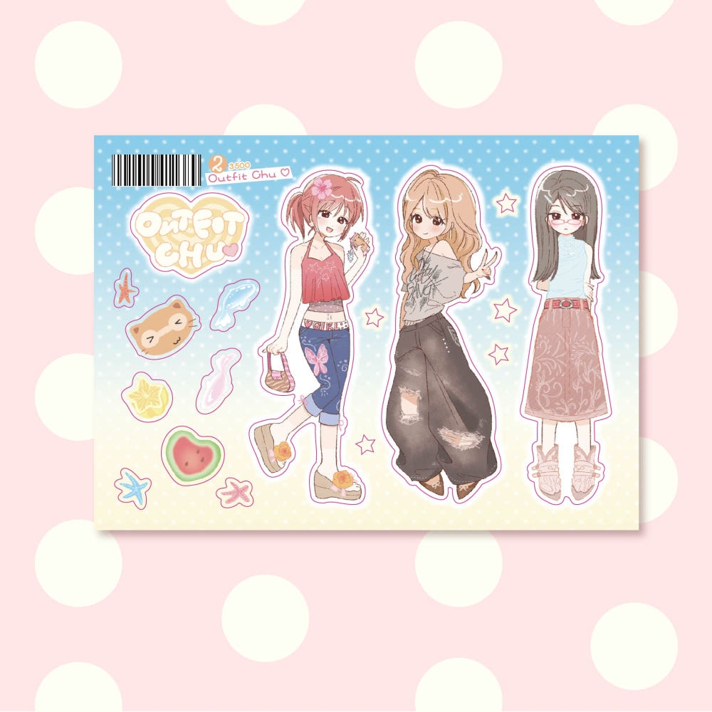 [Ricomaru] Outfit Chu 2 Sticker Sheet