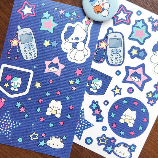 [Catdabang] Denim Sticker Sheet