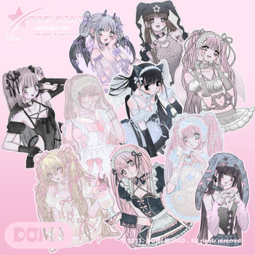 [Domi World] 10 Kinds of Women Sticker Pack (10 Die Cut Stickers)