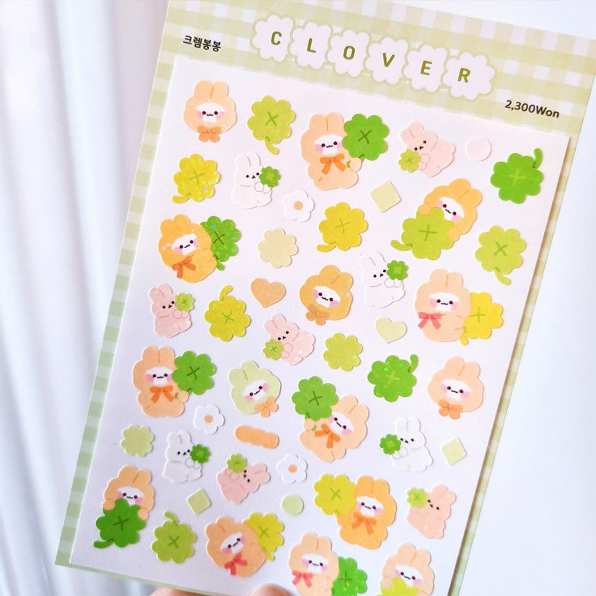 [My Mousse] Hologram Clover Deco Sticker