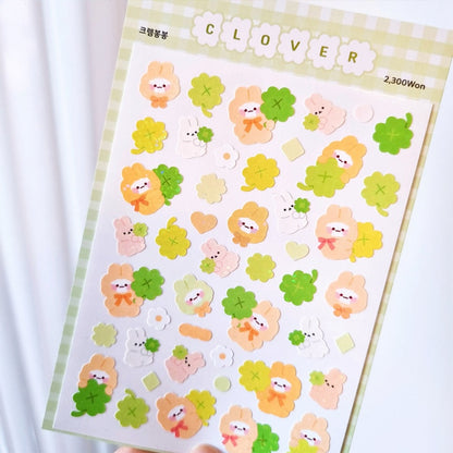 [My Mousse] Hologram Clover Deco Sticker