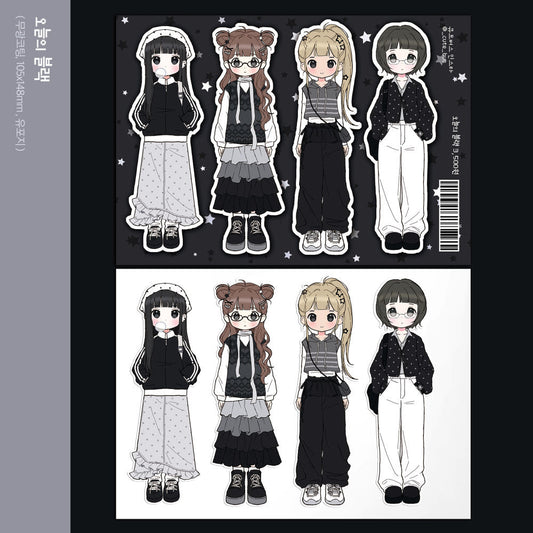 [Cute Bus] Today's Black Sticker Sheet