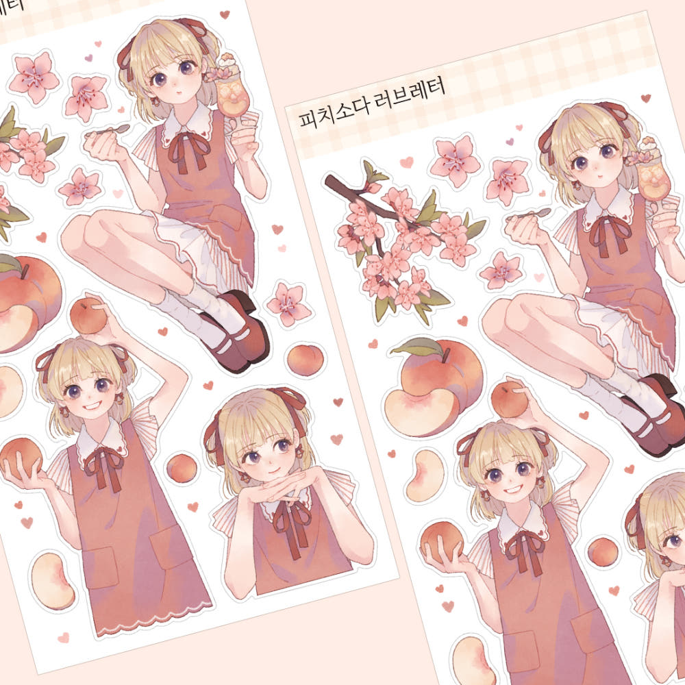 [Bokchee] Peach Soda Love Letter Sticker Sheet