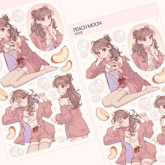 [Bokchee] Peach Moon Sticker Sheet