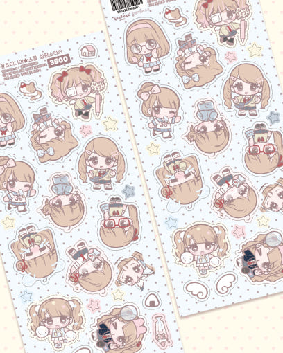 [Seolkee] Schoolgirl Sugar-coated Sticker Sheet (2 types)