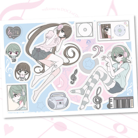 [Doci of Dreams] Listening to Music Sticker Sheet