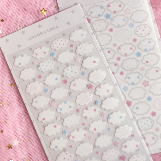 [Angora Lora] Cloud Star Deco Sticker Sheet