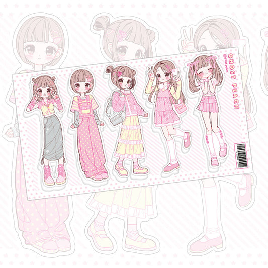 [Ghost Peach] Pink Spring Lookbook Sticker Sheet