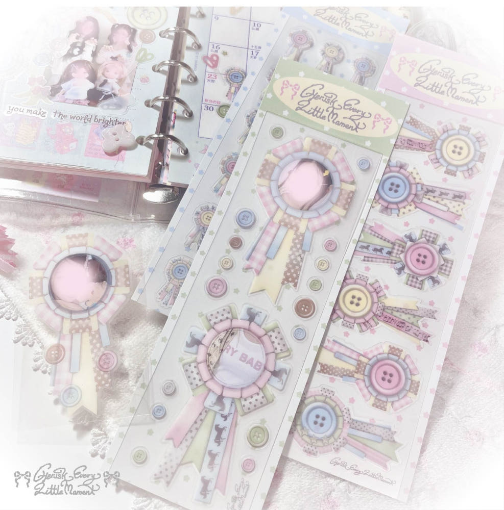 [Cherish 203] Creamy Candy Rosette L Deco Sticker Sheet