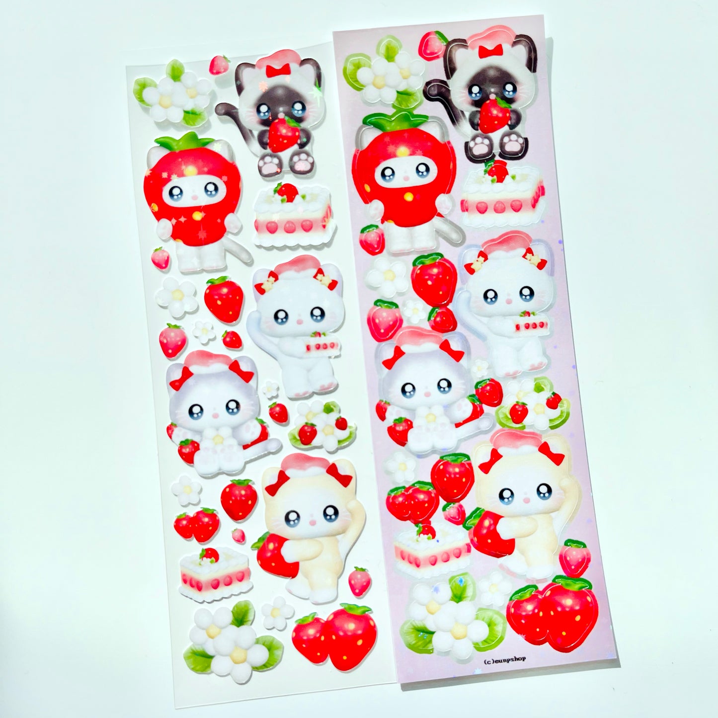 [Eunpshop] Strawberry Cat Deco Sticker Sheet