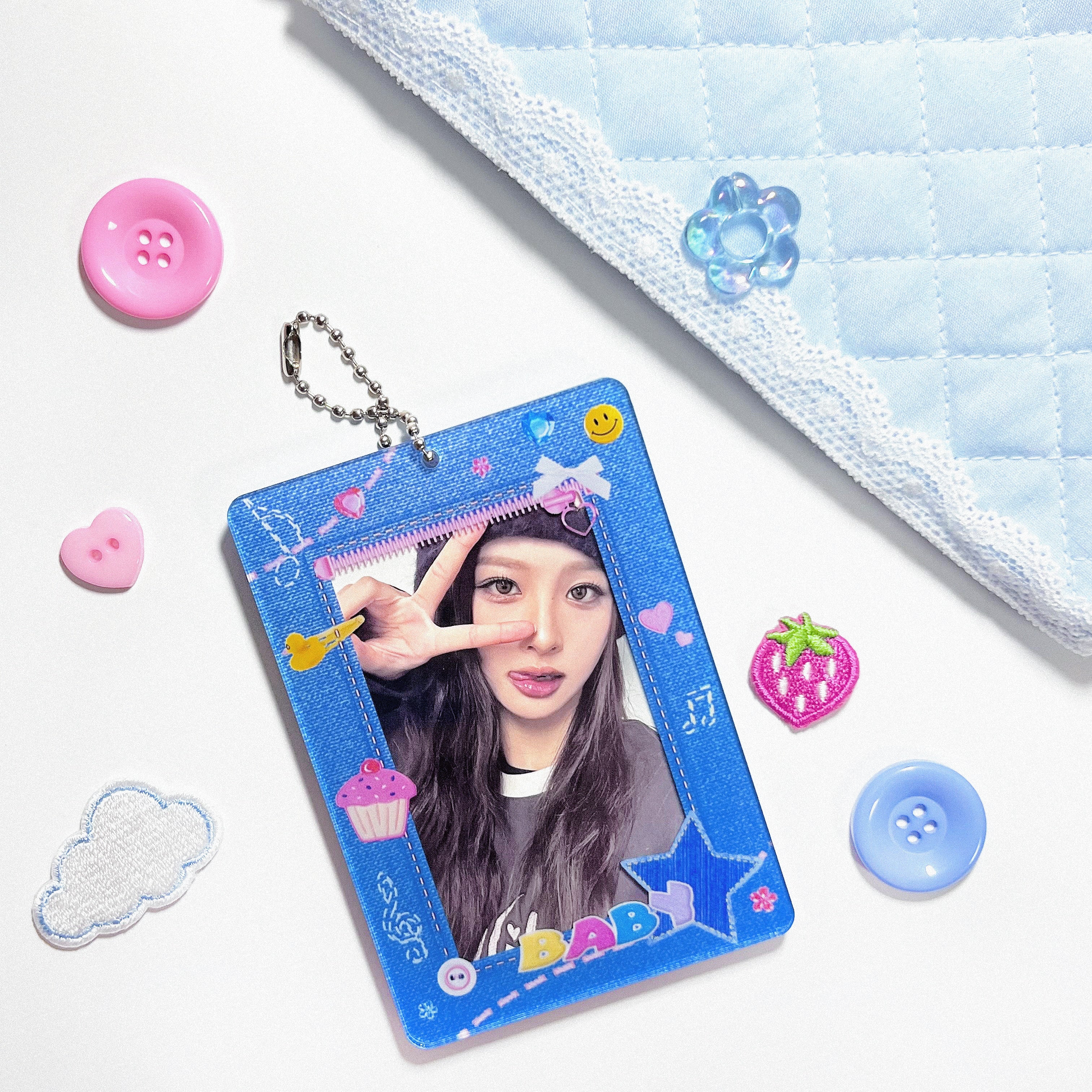Cherry and Night] Denim Acrylic Photocard Holder – It's Deco Day
