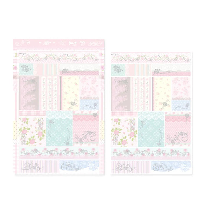 [Pearly Button] Antique Rose Pattern Sticker Sheet