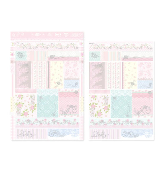 [Pearly Button] Antique Rose Pattern Sticker Sheet