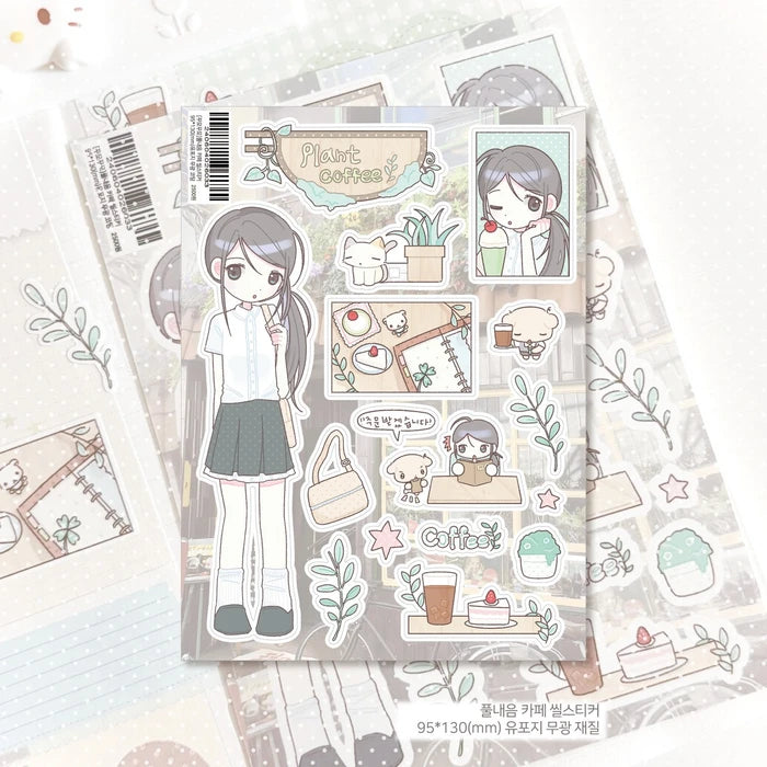 [Kkumo Kkumo] Plant Coffee Sticker Sheet