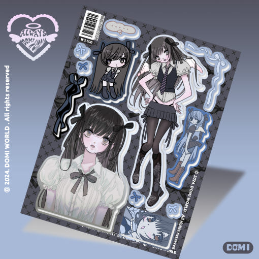[Domi World] Black Ribbon Sticker Sheet