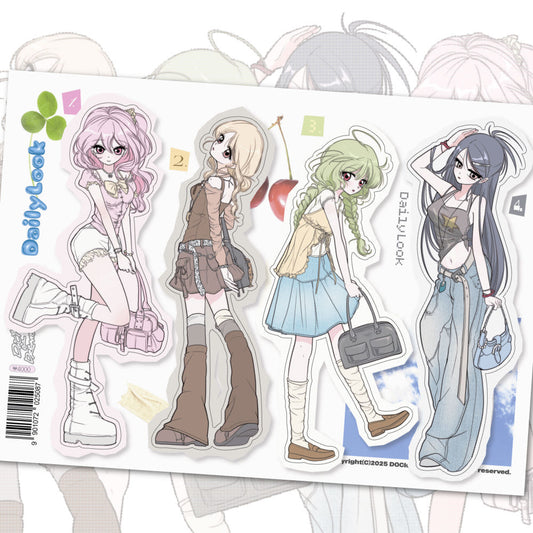 [Doci of Dreams] Daily Look Girl Character Sticker Sheet