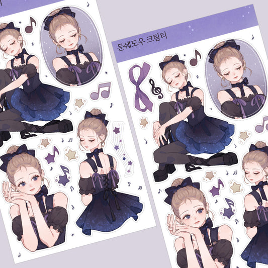 [Bokchee] Moon Shadow Cream Tee Sticker Sheet