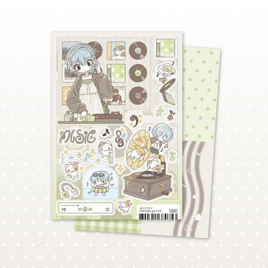 [Chocozy Family] Music Listening Sticker Sticker Sheet