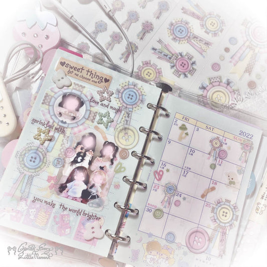 [Cherish 203] Creamy Candy Rosette M Deco Sticker Sheet