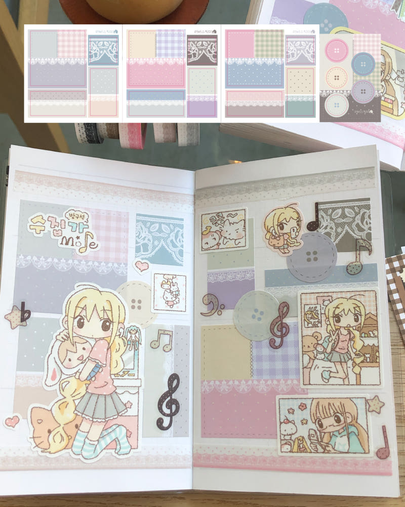 [Loverspickme] Soft Patchwork Memo Sticker Set