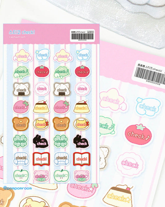 [Pompomroom] Sticker Check! Matte Sticker Sheet