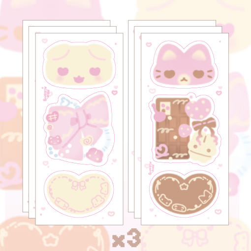 [Ako, Aikong] Milk Choco Memo Sticker Sheet Set (2 types, 3 each) – It ...