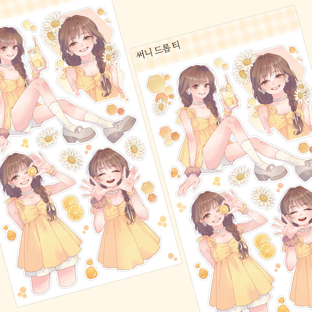 [Bokchee] Sunny Drop Tea Sticker Sheet
