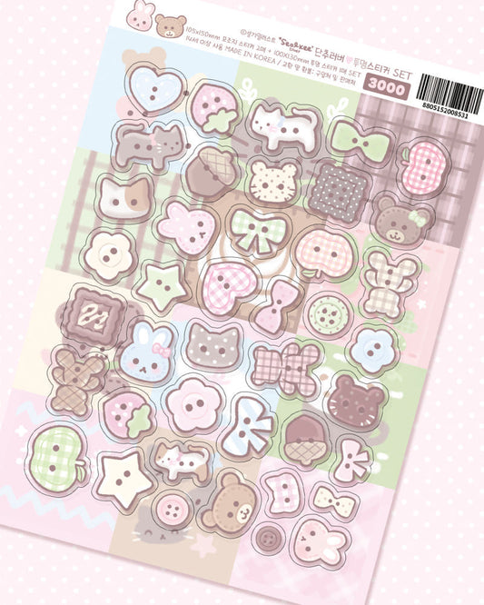 [Seolkee] Button Lover Clear Sticker Set