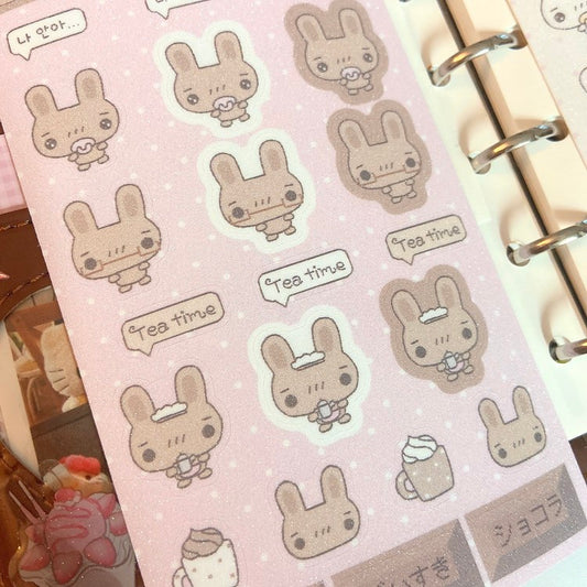[Love Things] Moka Usa (Mocha Rabbit) Sticker Sheet