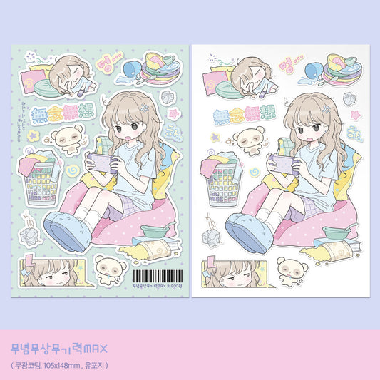 [Cute Bus] No Thoughts, No Mind, Lethargy MAX Sticker Sheet