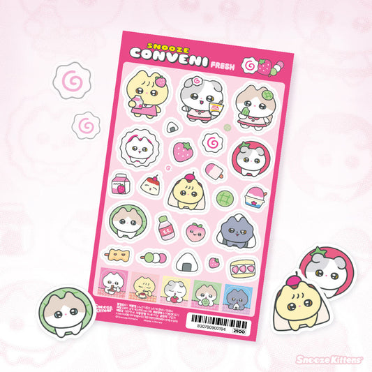 [Snooze Kittens] Conveni Fresh Sticker Sheet