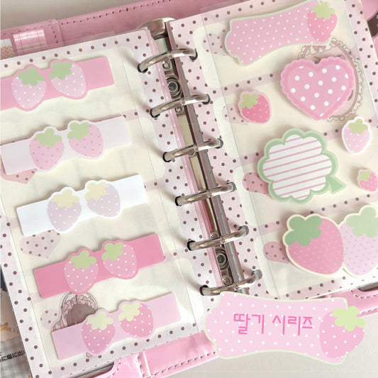 [Sweets Shop] Strawberry Sticker Sheet (2 Options)