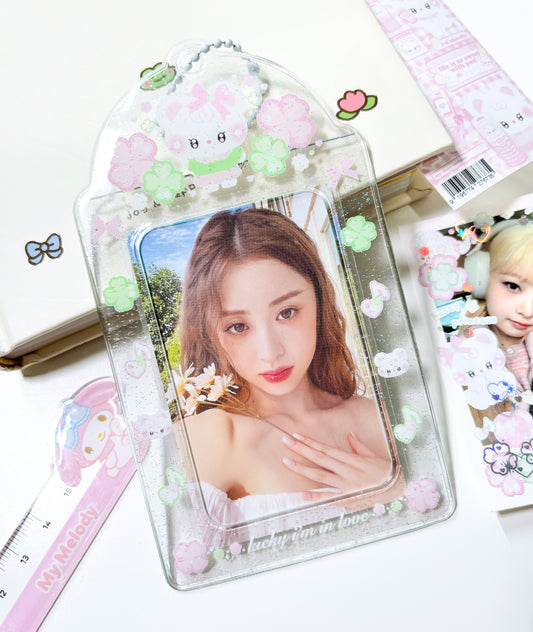 [borahstudio] Honey Clover Clear Glitter Photocard Holder