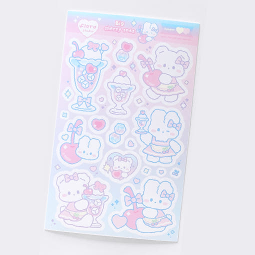 [Floro Studio] BIG Cherry Soda Deco Sticker