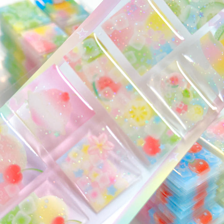[Pearly Button] Cool Pop Epoxy Sticker Sheet