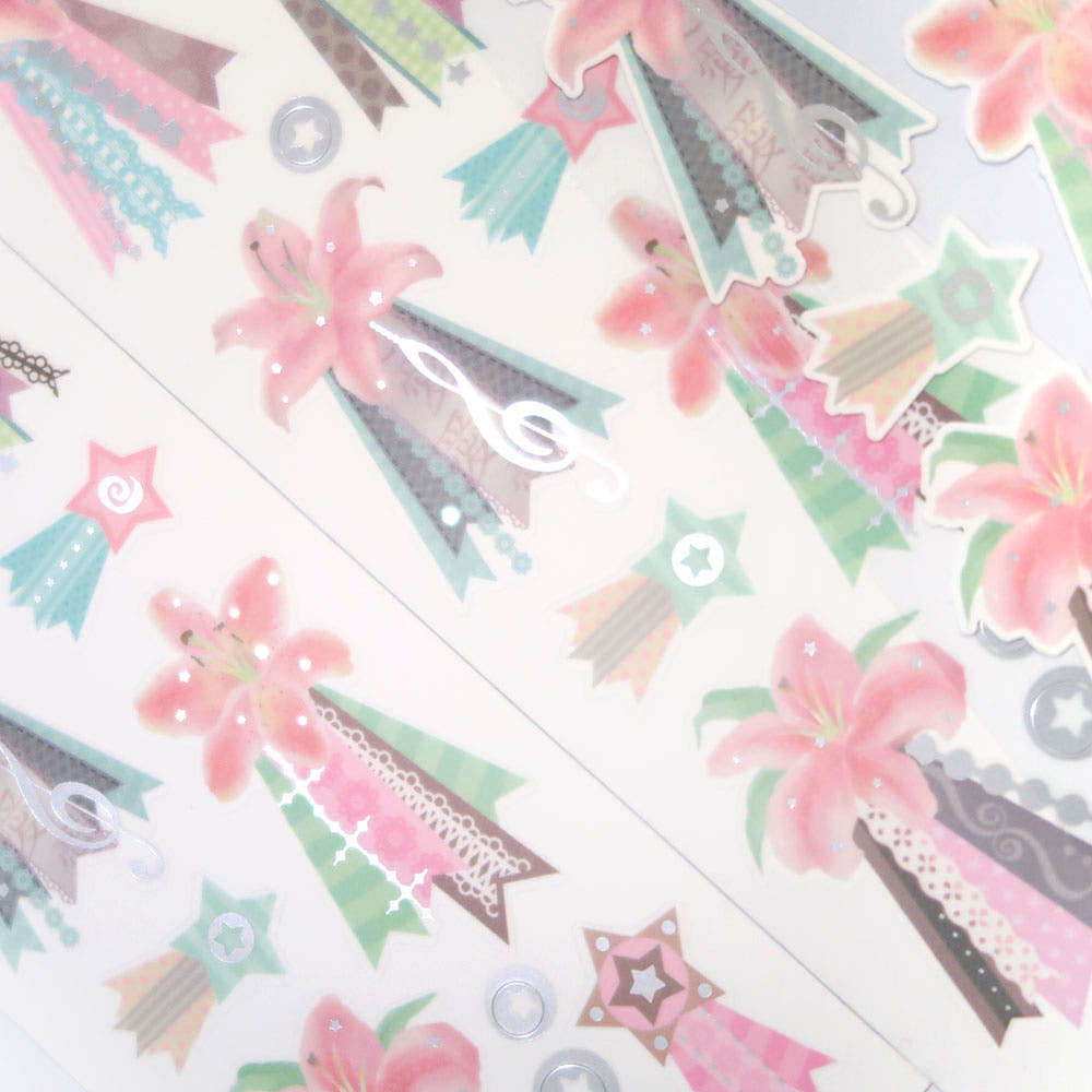[St2krs] Lily Rosette Deco Sticker Sheet