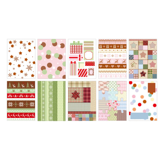 [Pearly Button] Holiday Yarn Pattern Memo Sticker Set