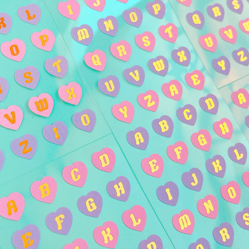 [Manta Box] Golden Heart Alphabet Deco Sticker Sheet