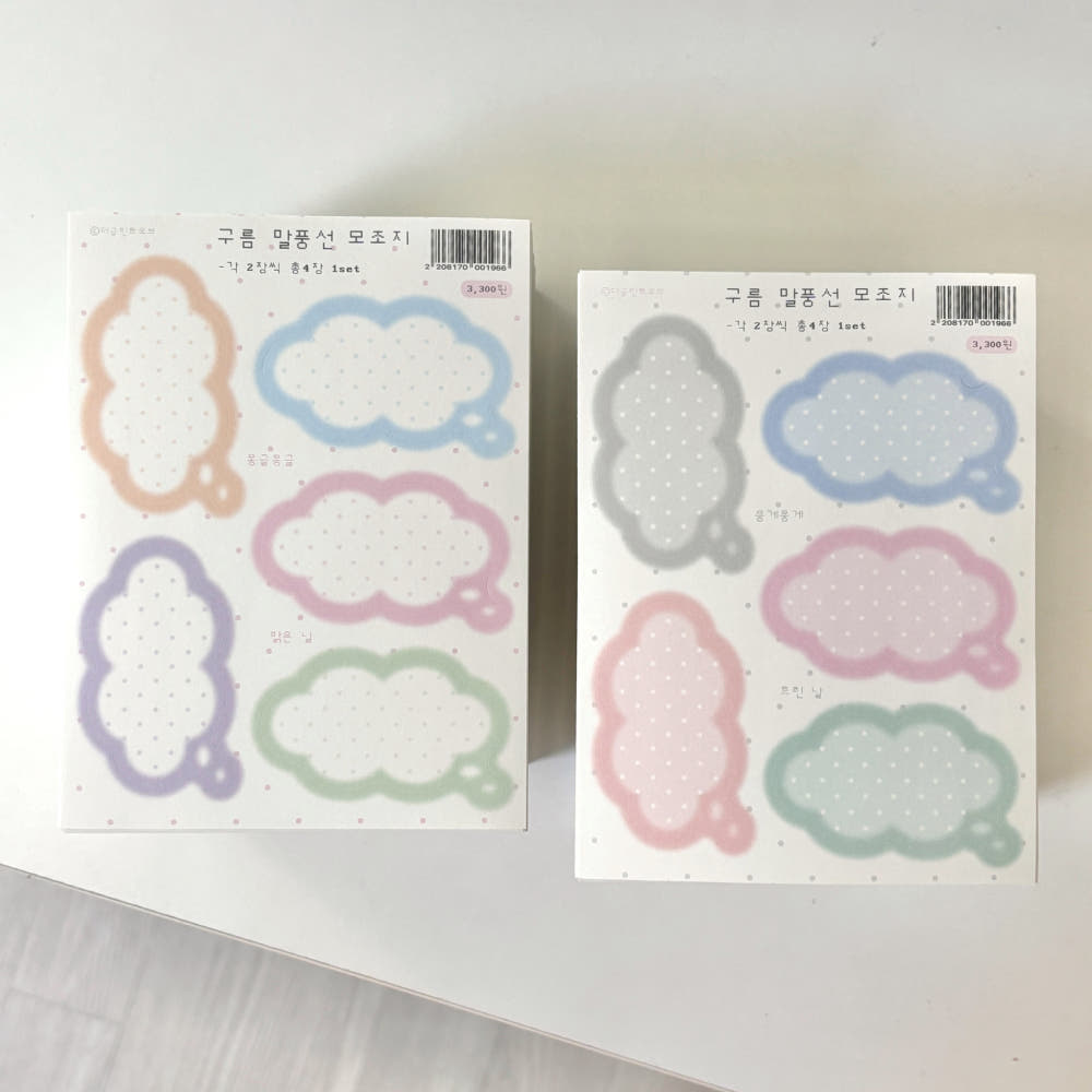 [The Glint Of] Cloud Speech Bubble Memo Sticker Pack (4 sheets)
