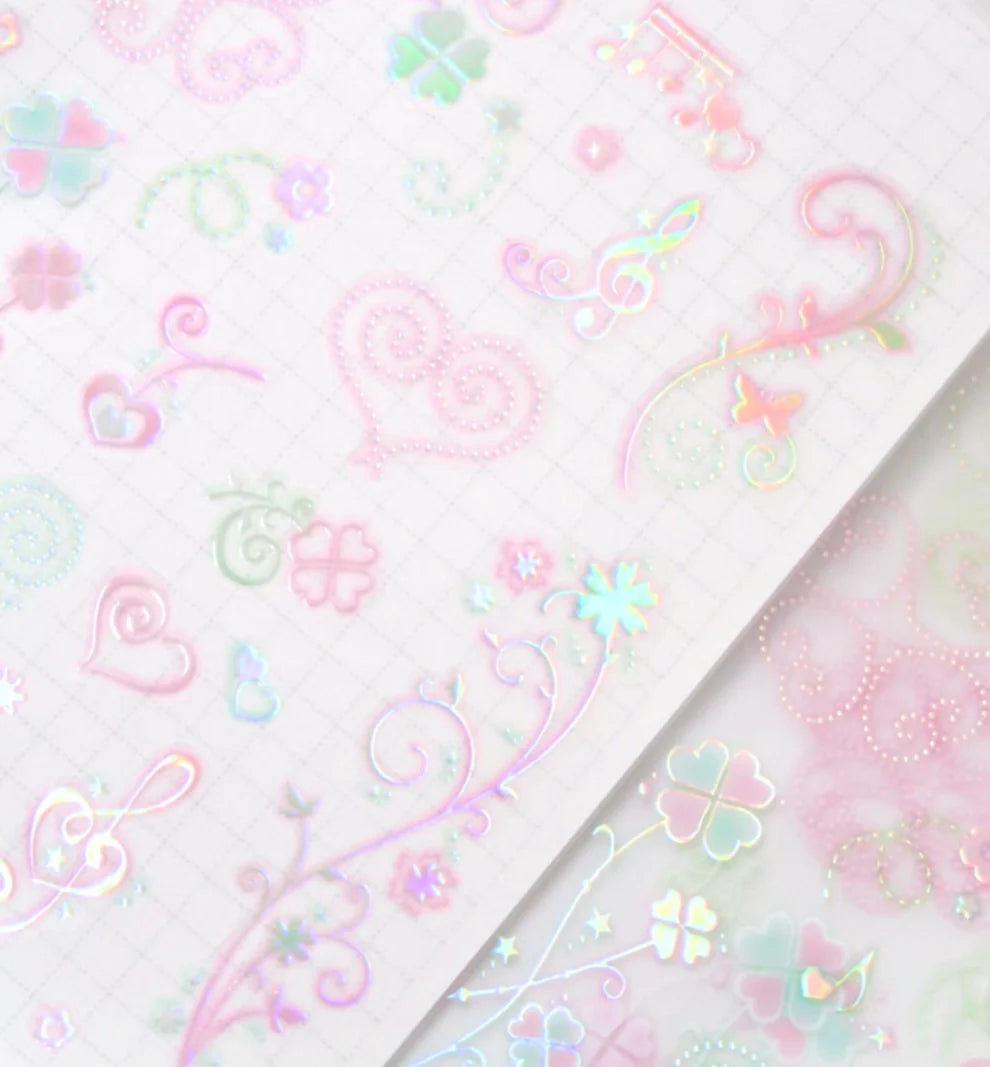 [Pearly Button] Aurora Glow Flow Sticker Sheet