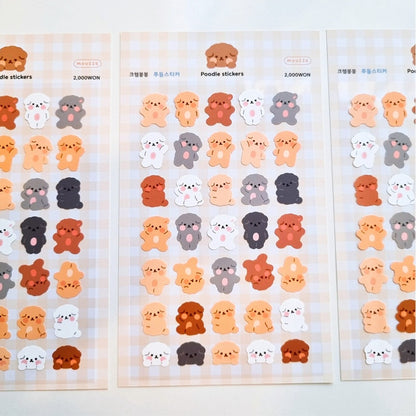 [My Mousse] Poodle Deco Sticker Sheet