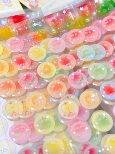 [Pearly Button] Fruit Complement Epoxy Sticker