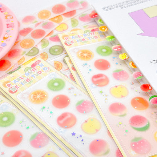 [Pearly Button] Fruit Bubble Sticker