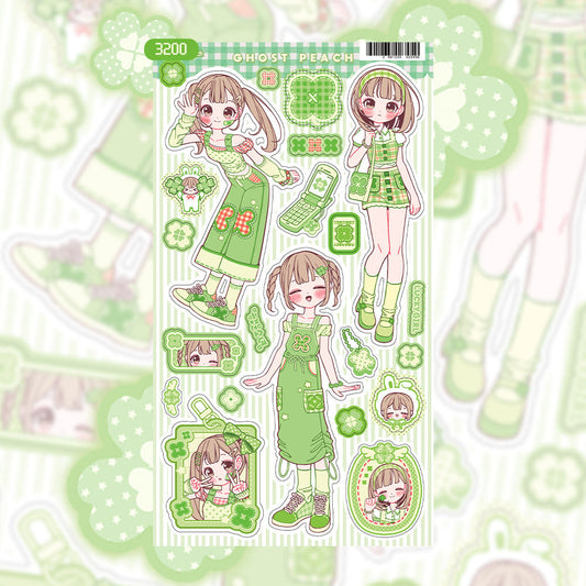 [Ghost Peach] Clover Friends Sticker Sheet