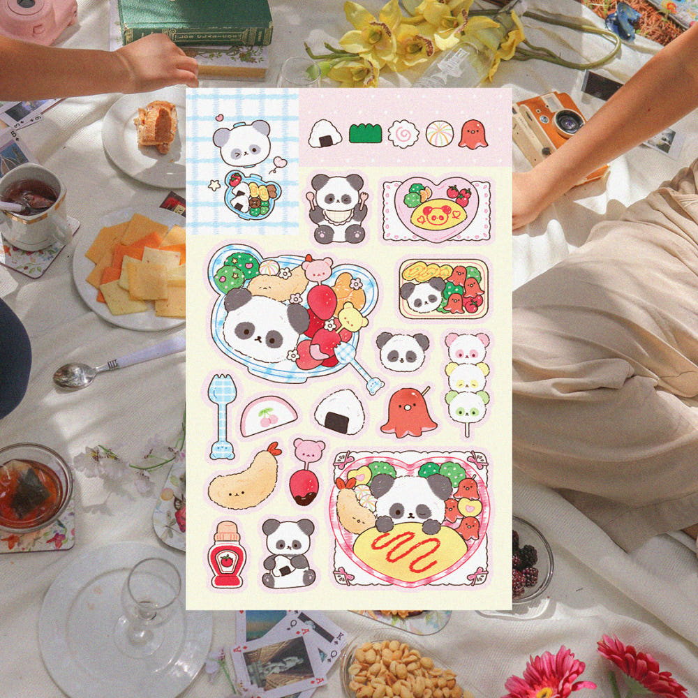 [Pompomroom] Baby Panda Jji’s Lunchbox Sticker Sheet