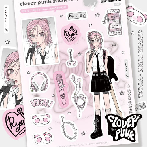 [S2anada] Clover Punk Band Sticker Sheet – Vocal