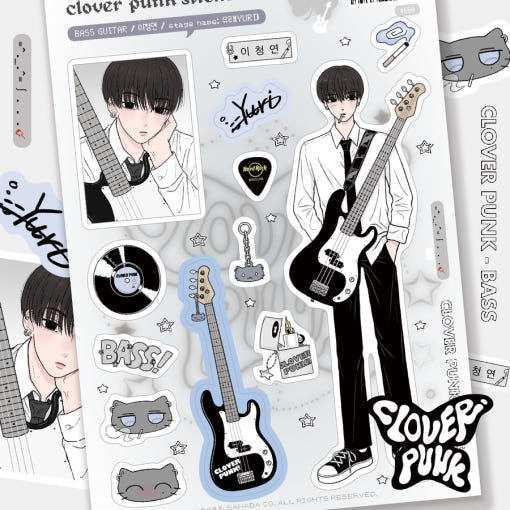[S2anada] Clover Punk Band Sticker Sheet – Bass